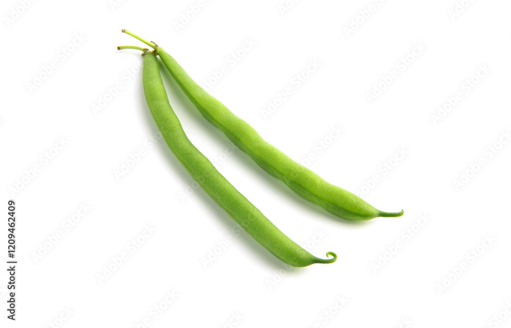 green beans pile isolated on white background green beans pile isolated on white background