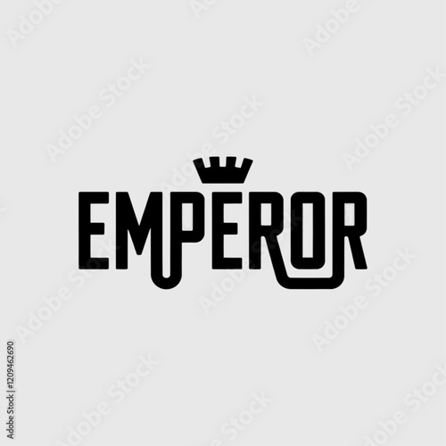 Black text spelling "EMPEROR" in a bold, uppercase font with a crown above the first letter, set against a white background