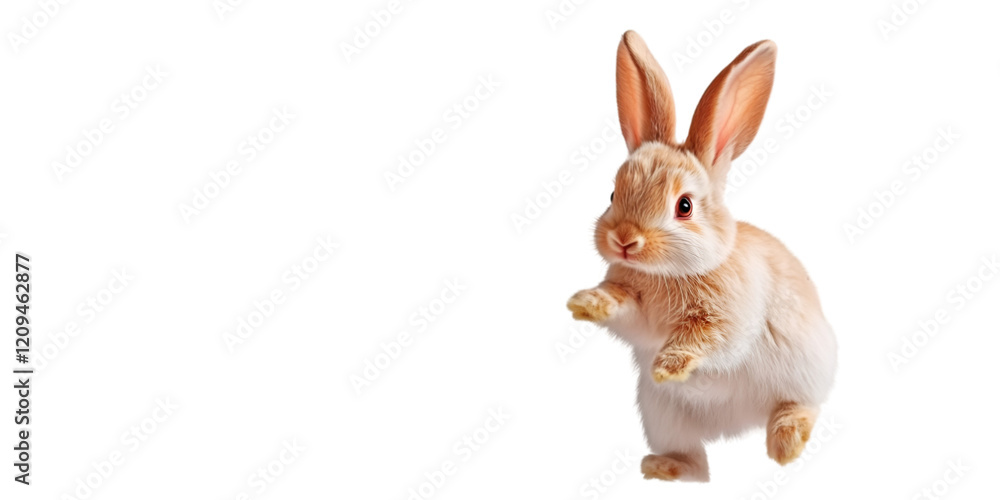 Obraz premium Cute Rabbit on White Background