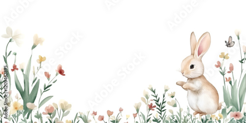 Cute Rabbit on White Background