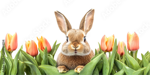 Cute Rabbit on White Background