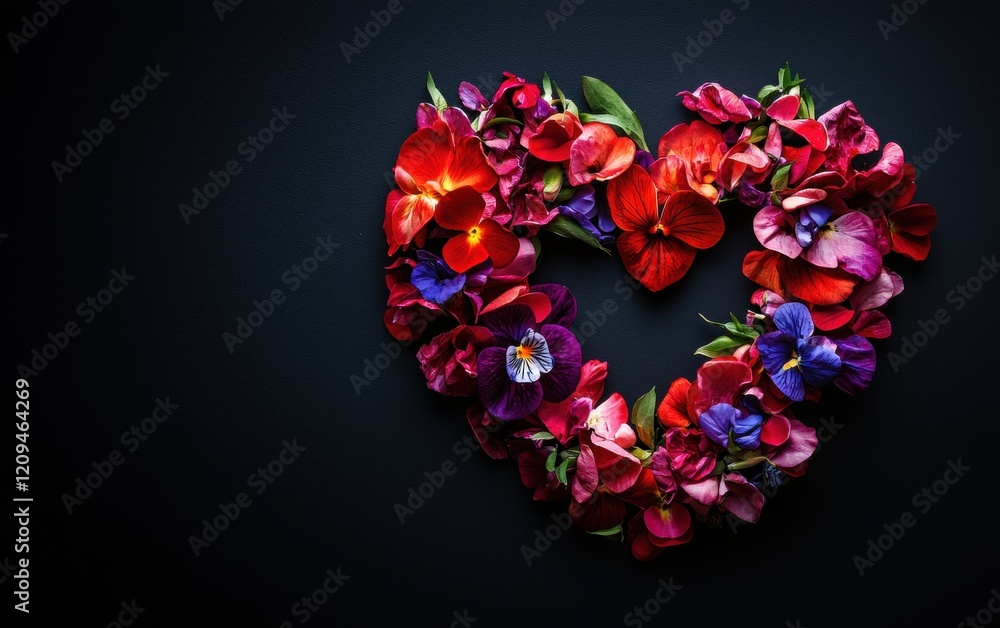 Obraz premium Saint Valentines Day and 8 march womans day heart on bright black background