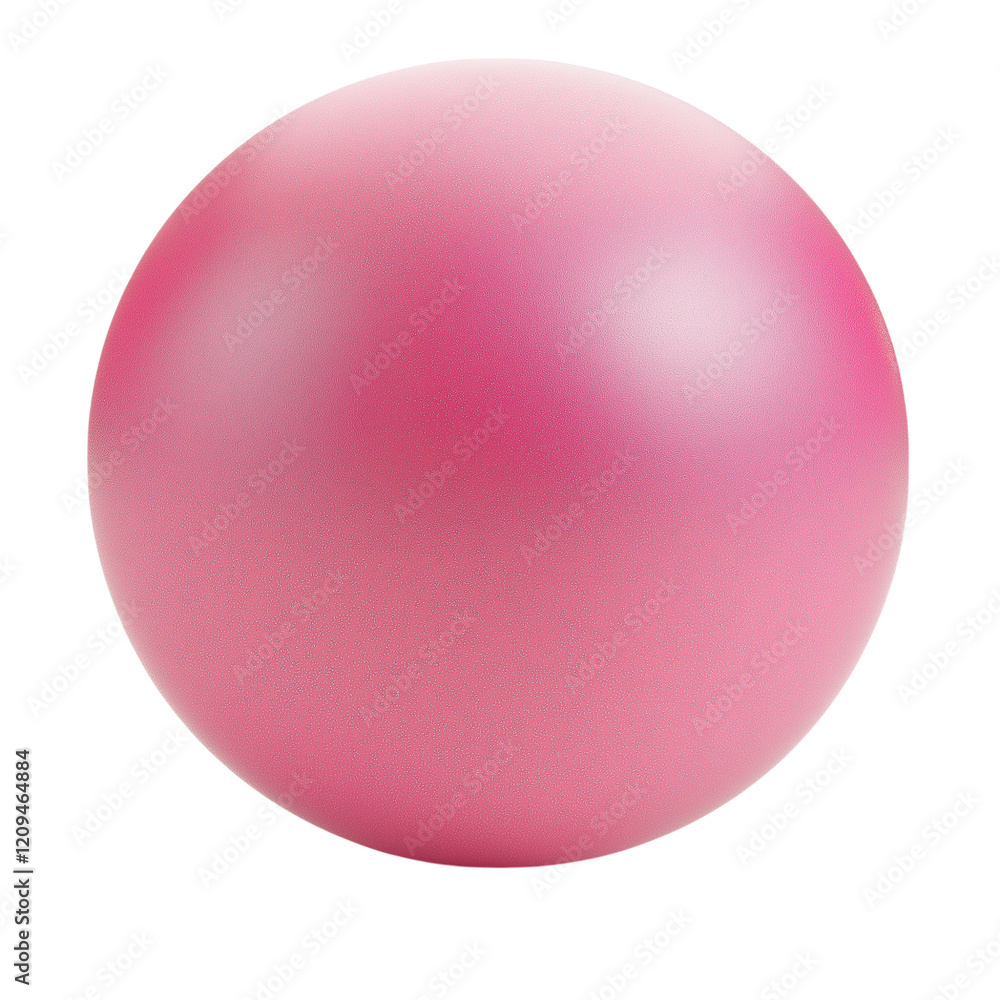 a pink matte toy ball with white reflections , isolated on white a pink matte toy ball with white reflections , isolated on white