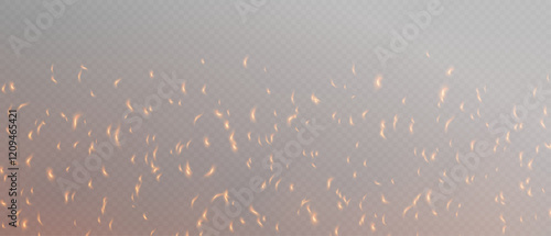 Flame effect PNG. Fire sparks on transparent background. Burning red hot sparks realistic fire flames. Flying up sparks, burning fire particles with smoke texture. Realistic flame effect.