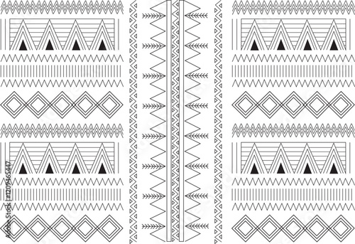 Sadu Pattern Saudi Arabia tradional seamless. Arabic culture Fabric Traditional. Sadu, Sadou, Sadow or Sado. Vector Illustration.