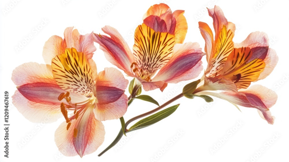 Alstroemeria white background. Generative AI Alstroemeria white background. Generative AI