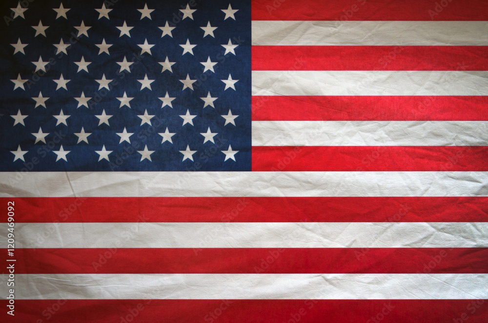 Naklejka premium Grunge USA flag. American flag with grunge texture.