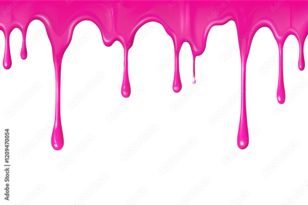 Pink paint dripping isolated on transparent or white background, png Pink paint dripping isolated on transparent or white background, png
