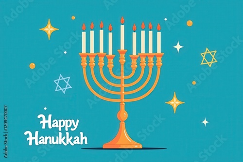 Happy Hanukkah Celebration: Festive Menorah, Star of David, and Joyful Traditions for Your Holiday Projects