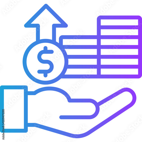 Investment line gradient icon