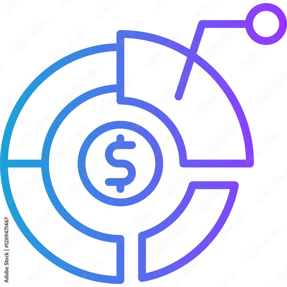 Asset Allocation line gradient icon