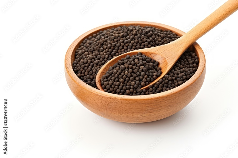 Black mustard seeds bowl spoon food Black mustard seeds bowl spoon food