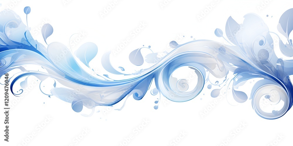 Blue Baroque Frame with Acanthus Leaves Isolated on White Background Blue Baroque Frame with Acanthus Leaves Isolated on White Background