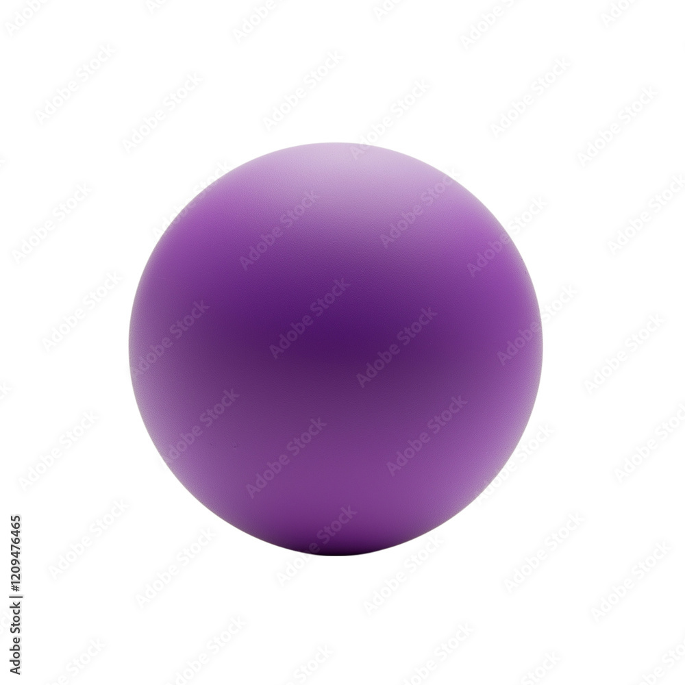 Obraz premium a purple matte toy ball with white reflections , isolated on white