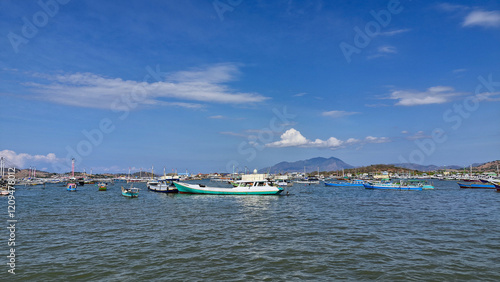 View of fishing boats near the pier