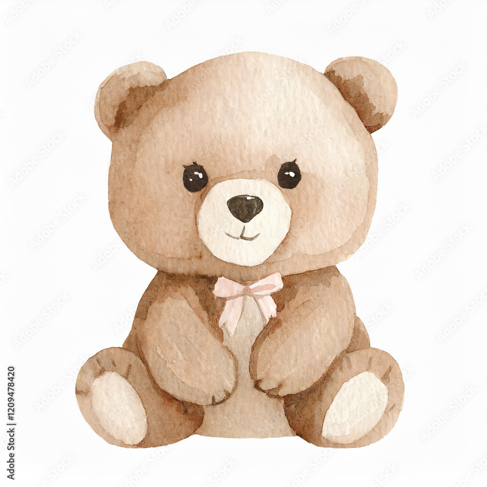 Obraz premium Watercolor Baby Bear Illustration.jpg vector illustration