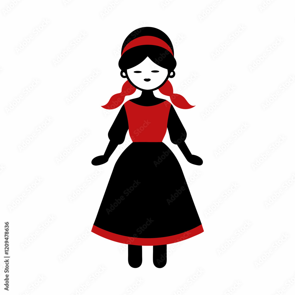 vector-silhouette-of-girl-doll-in-a-gypsy dress- l vector-silhouette-of-girl-doll-in-a-gypsy dress- l