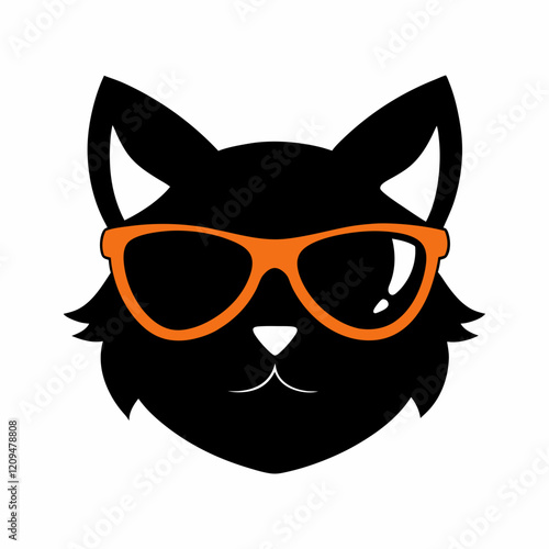 Vector-silhouette-of-cat-head wearing sunglasses (1)