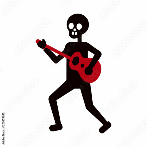 vector-silhouette of man skeleton holding guitar (1)