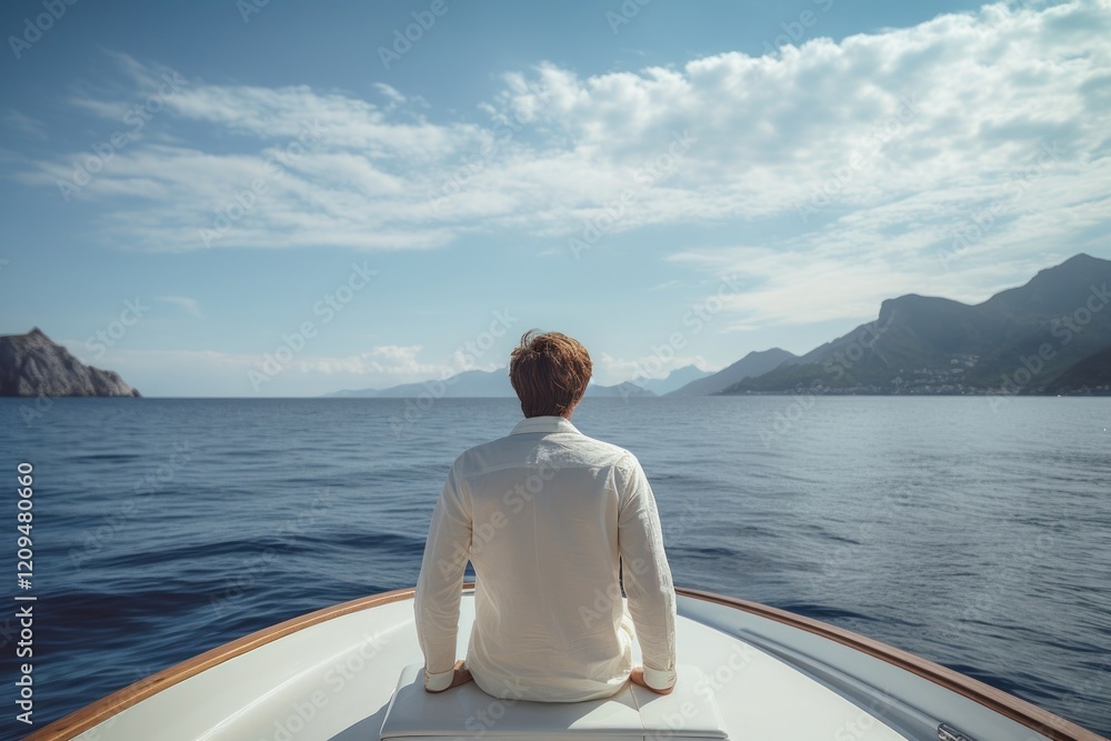 Fototapeta premium Ocean yacht back outdoors
