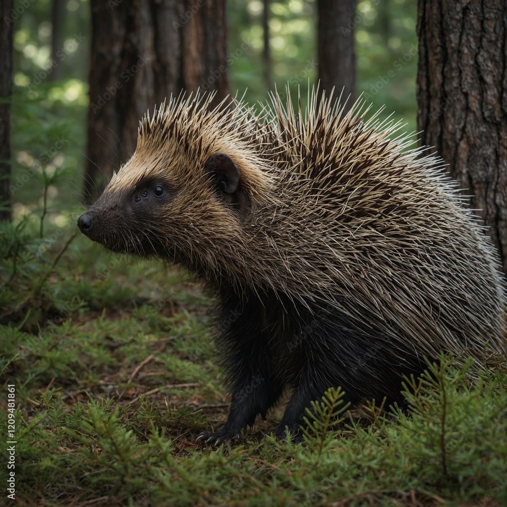 A porcupine exploring the forest floor.A porcupine exploring a serene forest clearing during twilight.A porcupine foraging in a lush forest under soft sunlight, symbolizing resilience, wildlife, and A porcupine exploring the forest floor.A porcupine exploring a serene forest clearing during twilight.A porcupine foraging in a lush forest under soft sunlight, symbolizing resilience, wildlife, and