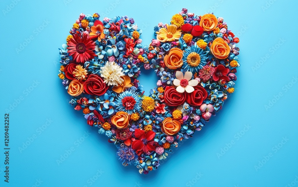 Saint Valentines Day and 8 march womans day heart on bright blue background Saint Valentines Day and 8 march womans day heart on bright blue background