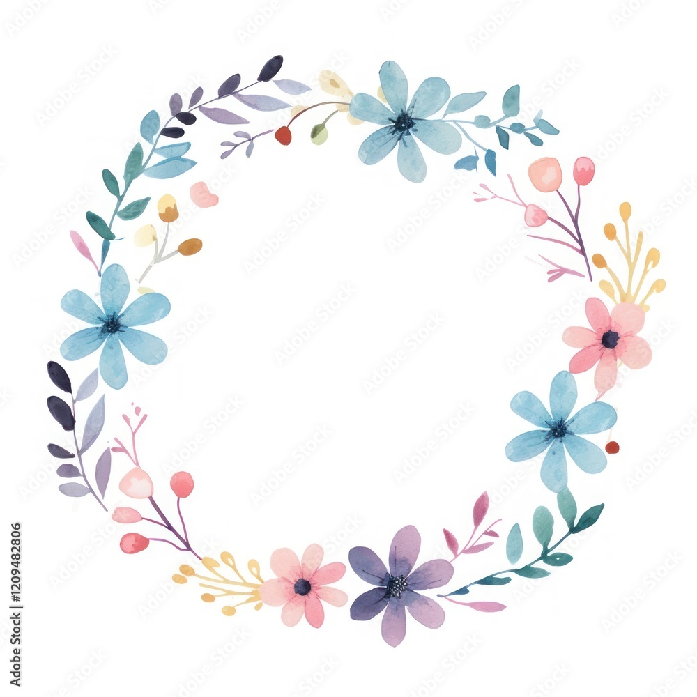 Delicate floral wreath illustration Delicate floral wreath illustration