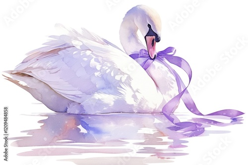 Fototapeta Naklejka Na Ścianę i Meble -  Purple coquette swan animal bird