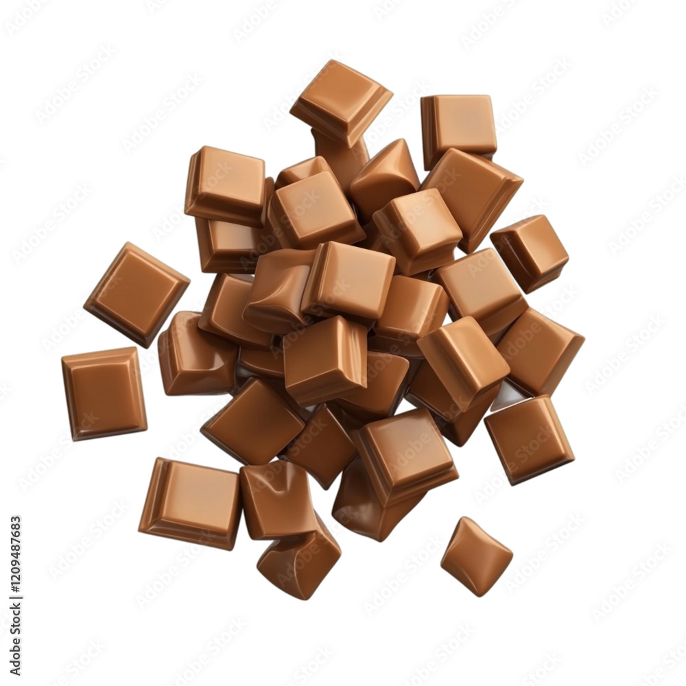 Fototapeta premium Milk Chocolate Cubes Sweet Treat Delicious Dessert
