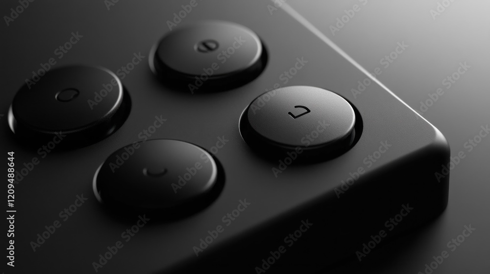 Fototapeta premium Close-up of Black Buttons on a Console