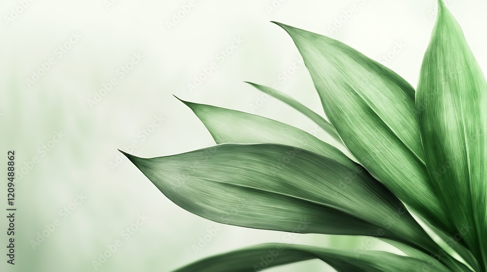 Obraz premium Elegant Green Leaves Nature Background