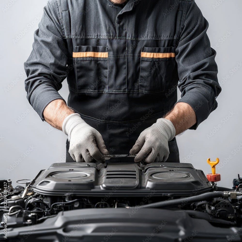 Mechanic Working on Engine Maintenance and Repair Mechanic Working on Engine Maintenance and Repair