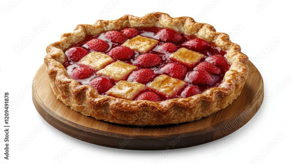 Fruit pie, strawberries, cream cheese. Generative AI Fruit pie, strawberries, cream cheese. Generative AI