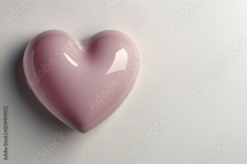 Wallpaper Mural Three-dimensional pink heart with smooth and polished surface on light neutral background and copy space. Love and health concept. Torontodigital.ca