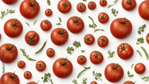 Vegetable Tomato Face, white background,Generative Ai