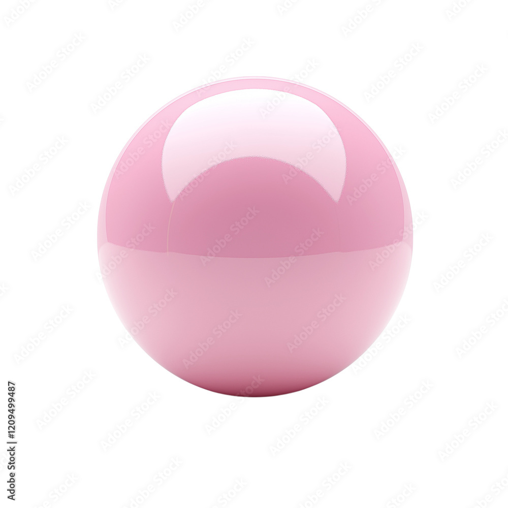 a pink matte toy ball with white reflections , isolated on white a pink matte toy ball with white reflections , isolated on white