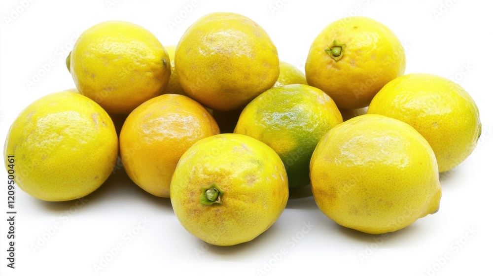 Lemons on white background. Generative AI Lemons on white background. Generative AI