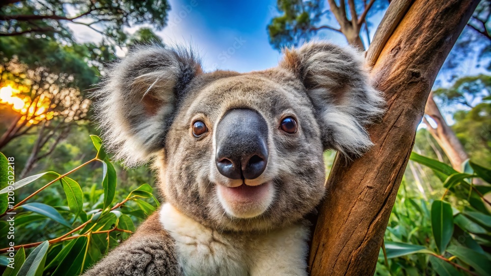 Fototapeta premium Adorable Koala Selfie: Cute Aussie Wildlife Close-Up