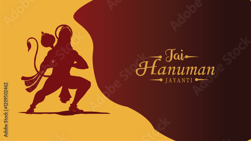 Jai Hanuman Jayanti Greeting with Bold Silhouette Design