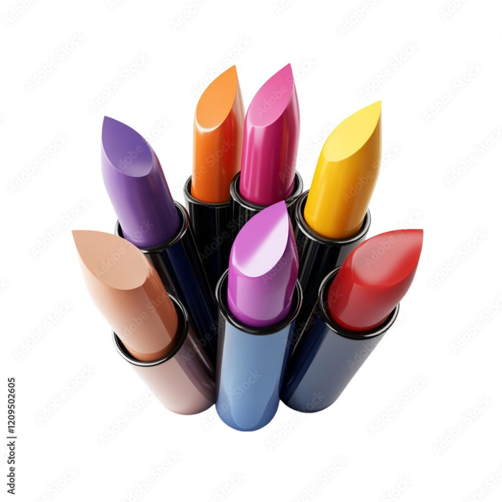 Fototapeta premium Colorful Lipsticks Beauty Makeup Products Fashion Cosmetics,