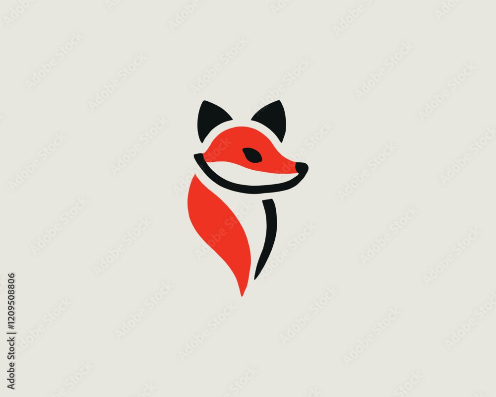 Obraz premium Fox Logo Design Vector Illustration.