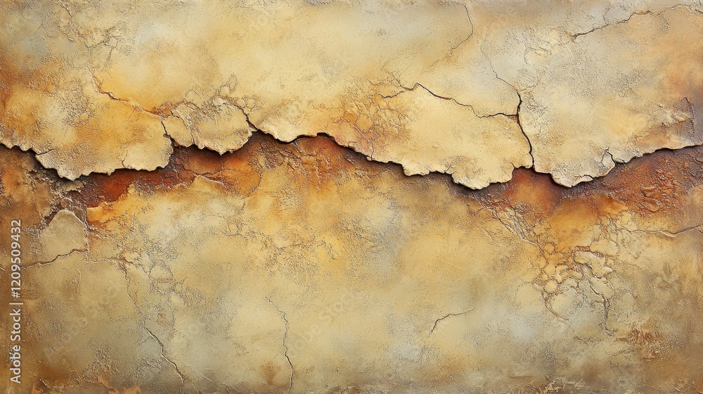 Obraz premium Cracked earth texture abstract background, rustic cracked surface, natural cracks, earthy tones, aged stone pattern