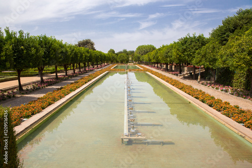 Wallpaper Mural Garden and pools of the Castle of the Christian Monarchs (Alcázar de los Reyes Cristianos) located in the historic center of Córdoba, in Andalusia, Spain. Torontodigital.ca