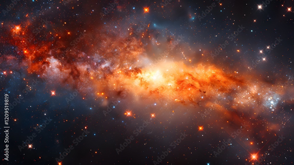 Fototapeta premium Cosmic Nebula: A Celestial Tapestry of Stars and Gas