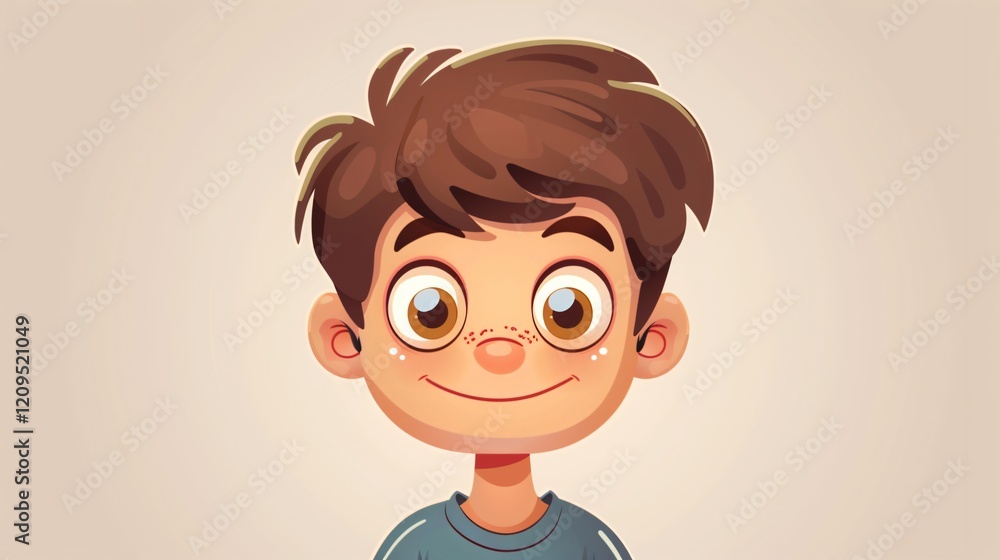 Cheerful Kid Avatar: Cute Boy Cartoon Profile Picture Cheerful Kid Avatar: Cute Boy Cartoon Profile Picture