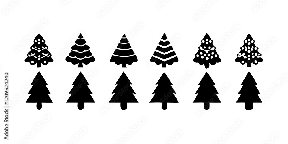Obraz premium Christmas trees Vector set 