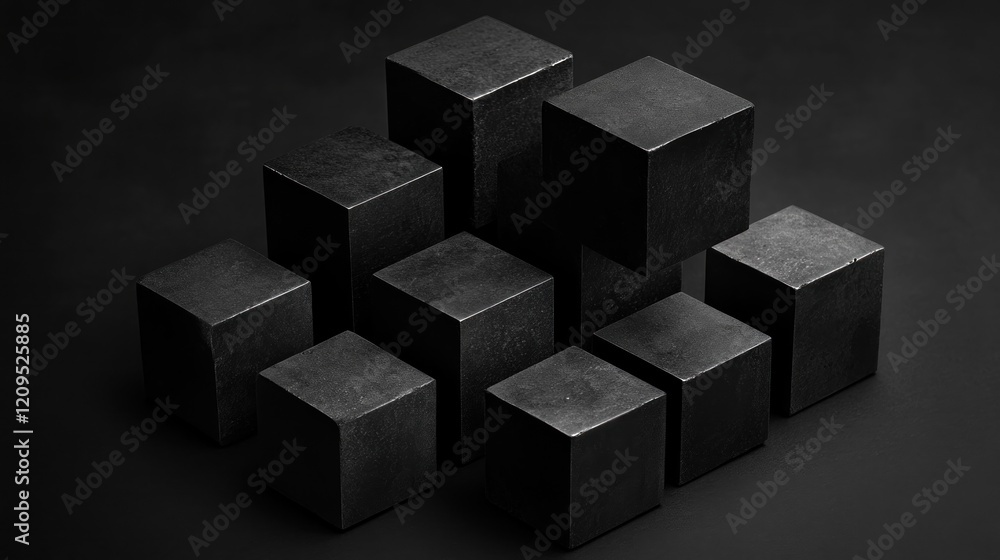 Abstract Composition of Black Cubes Abstract Composition of Black Cubes