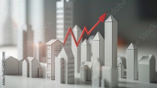 A chart of real estate growth apartment advertisement, Generative AI.