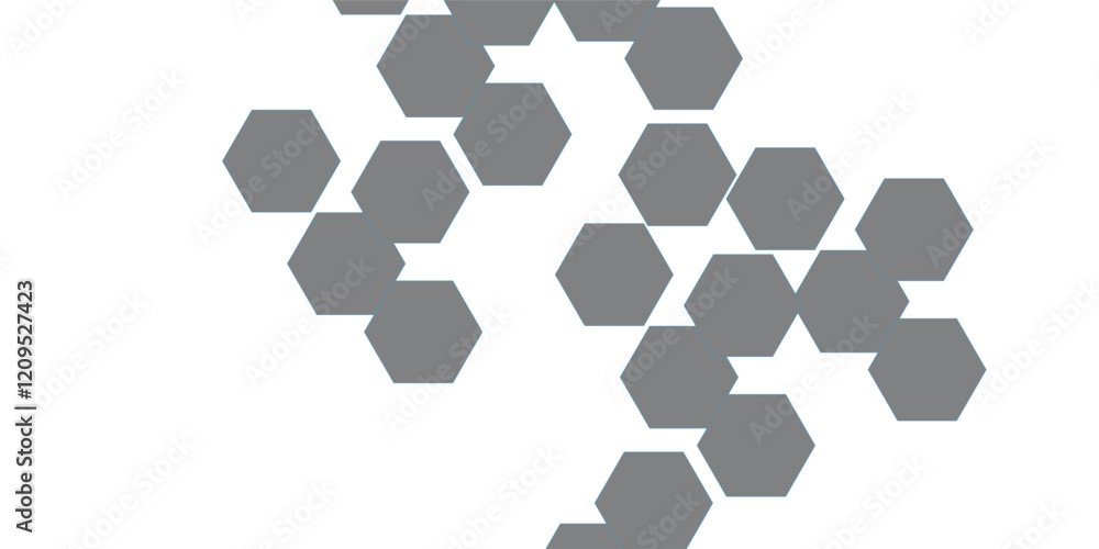 Abstract technology white and grey geometric hexagon on transparent concept design honeycomb shape vector. 