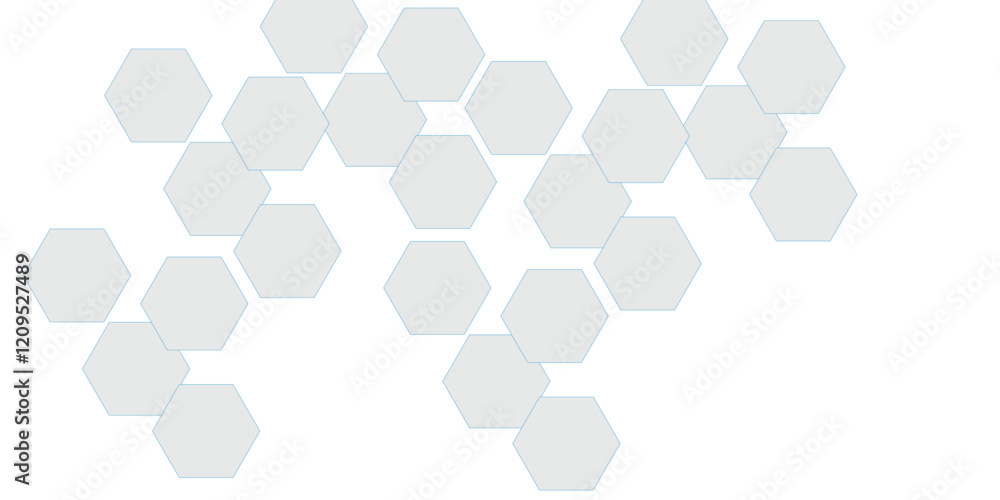 Abstract technology white and grey geometric hexagon on transparent concept design honeycomb shape vector. 